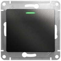 Переключатель 1-клавишный с подсветкой (схема 6A) 10AX механизам Systeme Electric Glossa Антрацит