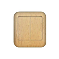 Выключатель 2-клавишный 10A изолир. плата накладной в сборе (DIY) Wessen Прима Бук