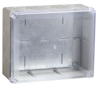 Коробка распаячная с прозрачной крышкой о/п (5 кабельных вводов) 240х195х90мм, IP55 / серый IEK КМ41346