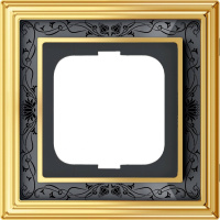 Рамка 1-постовая ABB BJE Династия Латунь полированная/Черная роспись