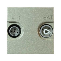 Розетка TV-FM-SAT оконечная 2 мод ABB NIE Zenit Шампань N2251.7 CV