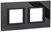 Рамка 2-постовая Schneider Electric Unica Class Черное стекло