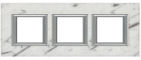 Рамка прямоугольная горизонтальная 2+2+2 мод Bticino Axolute Белый мрамор Каррара