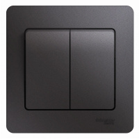 Выключатель 2-клавишный (схема 5) 10AX в сборе Systeme Electric Glossa Графит