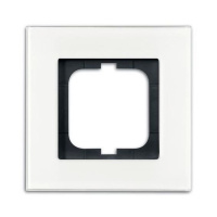 Рамка 1-постовая v.2012 ABB Carat Белое стекло