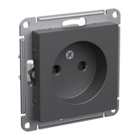 SE AtlasDesign Розетка без заземления со шторками Базальт 16А механизм