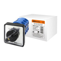 Переключатель кулачковый (L-0-P / реверс) 3P, 63A, 230/400V, IP40/IP20 / белый/черный TDM КПУ11-63/11