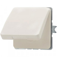 Механизм Розетка с/з с крышкой безвинт.зажим Jung Слоновая кость