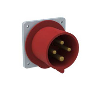 Вилка панельная с прямым фланцем 332BU6, 32A, 3P+E, IP44, 6ч ABB