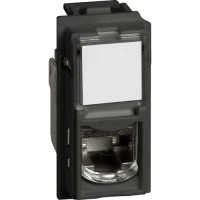 Черный Розетка компьютерная RJ45 cat6a STP 1 мод Bticino LivingNow