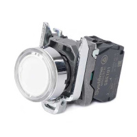 Systeme Electric Кнопка SB4 с подсвет в сборе модуль 22мм белая металл 230-240ВAC 1НО