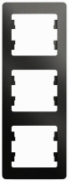 Рамка 3-постовая вертикальная Systeme Electric Glossa Антрацит