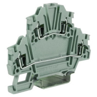 Клеммный зажим. Двухуровневый. Пружинный. 1,5 кв.мм. Оба уровня разомкнуты. Для установки электронных компонентов. Тип HMD.1/X/GR. С DKC