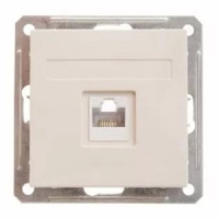 Розетка компьютерная 1-ая RJ45 кат.5e Wessen 59 Слоновая кость