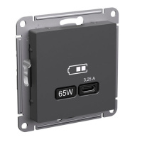 SE AtlasDesign Розетка USB тип-С Базальт 65Вт высокоскор.заряд. QC PD механизм