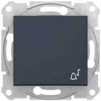 Выключатель 1-клавишный кнопочный с символом "Звонок" 10A Schneider Electric Sedna Графит