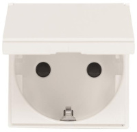 Розетка с заземлением с защитными шторками с крышкой 2 мод ABB NIE Zenit Белый N2288.1 BL