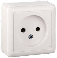 Розетка 1-ая без заземления 10A изолир. плата накладная в сборе Wessen Хит Белый