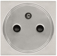 Розетка с заземлением французский стандарт с защитными шторками 2 мод ABB NIE Zenit Серебряный N2287 PL