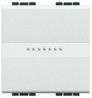 Переключатель промежуточный Axial безвинтовой зажим, 2 мод Bticino Living Light Белый