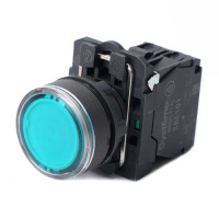 Systeme Electric Кнопка SB5 с подсветкой в сборе модульная 22мм зеленая пластик 24ВDC 1НО
