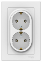 Розетка двойная с заземлением 16A в сборе Schneider Electric AtlasDesign Белый