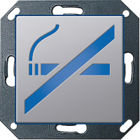 Указатель светодиодный с пиктограммой Курить запрещено Gira E22 Алюминий