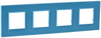 Рамка 4-постовая Schneider Electric Unica Quadro Natura Aqua/ Голубика