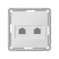 Розетка 2-ая телефонная RJ11 Wessen 59 Матовый хром