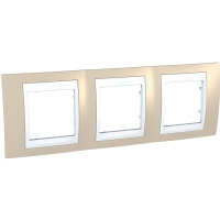 Рамка 3-постовая горизонтальная Schneider Electric Unica Хамелеон Песчаный/Белый