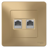 Розетка компьютерная скрытой установки RJ45 кат.5E + телефон RJ11 Systeme Electric Blanca Титан