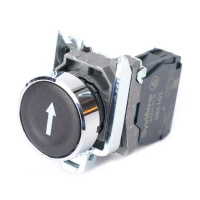 Systeme Electric Кнопка SB4 в сборе модульная 22мм черная металл 1НО с марк "стрелка вниз"