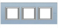 Рамка прямоугольная горизонтальная 2+2+2 мод Bticino Axolute Голубое стекло 