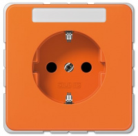 Розетка с/з с полем для надписи безвинт.зажим JUNG CD 500/CD plus Оранжевый
