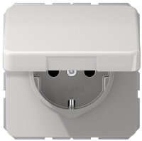 Механизм Розетка штепсельная SCHUKO 16A 250В~ с защитой от влажности Jung Светло-серый