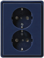Розетка 2-я с заземлением с защитными шторками литая Gira S-Color Синий