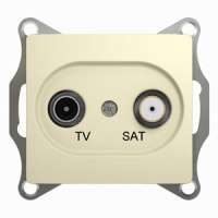 Розетка TV-SAT проходная 4dB Schneider Electric Glossa Бежевый