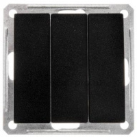 Выключатель 3-клавишный (схема 5) 16A Wessen 59 Черный бархат