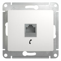 Розетка 1-ая телефонная RJ11 Systeme Electric Glossa Белый