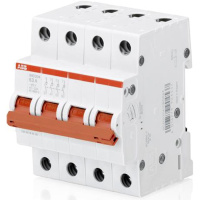 Рубильник модульный 4P 25A с красной ручкой ABB SHD204