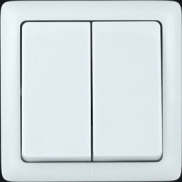 Выключатель 2-клавишный 6A изолир. плата накладной в сборе Wessen Хит Белый