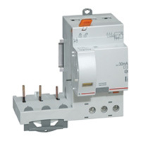 Дифференциальный блок DX3 - тип AC - 30 мА - 3П - 400 В~ - 40 А - 3 модуля Legrand