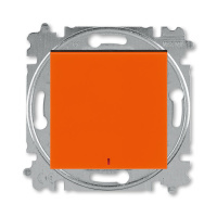 Переключатель одноклавишный с подсветкой контрольная оранжевый / дымчатый чёрный ABB Levit