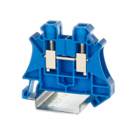 Клемма проходная, винтовой зажим, 2 точки подключения, 6 кв.мм, синяя DKC