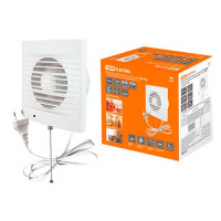 Вентилятор бытовой настенный с выключателем и проводом 1,3м 98мм 15W 100м3/ч 40Дб IP34 белый TDM 100 СВп