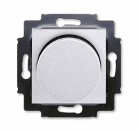 Светорегулятор поворотно-нажимной 60-600 Вт R серебро / дымчатый чёрный ABB Levit M