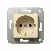 Розетка с заземлением с защитными шторками немецкий стандарт Legrand Cariva Слоновая кость