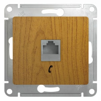 Розетка 1-ая телефонная RJ11 Systeme Electric Glossa Дуб