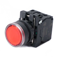 Systeme Electric Кнопка SB5 с подсветкой в сборе модульная 22мм красная пластик 24ВDC 1НО+1НЗ