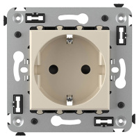 Розетка в стену, 2P+E, с з/ш, "Avanti", "Ванильная дымка" DKC